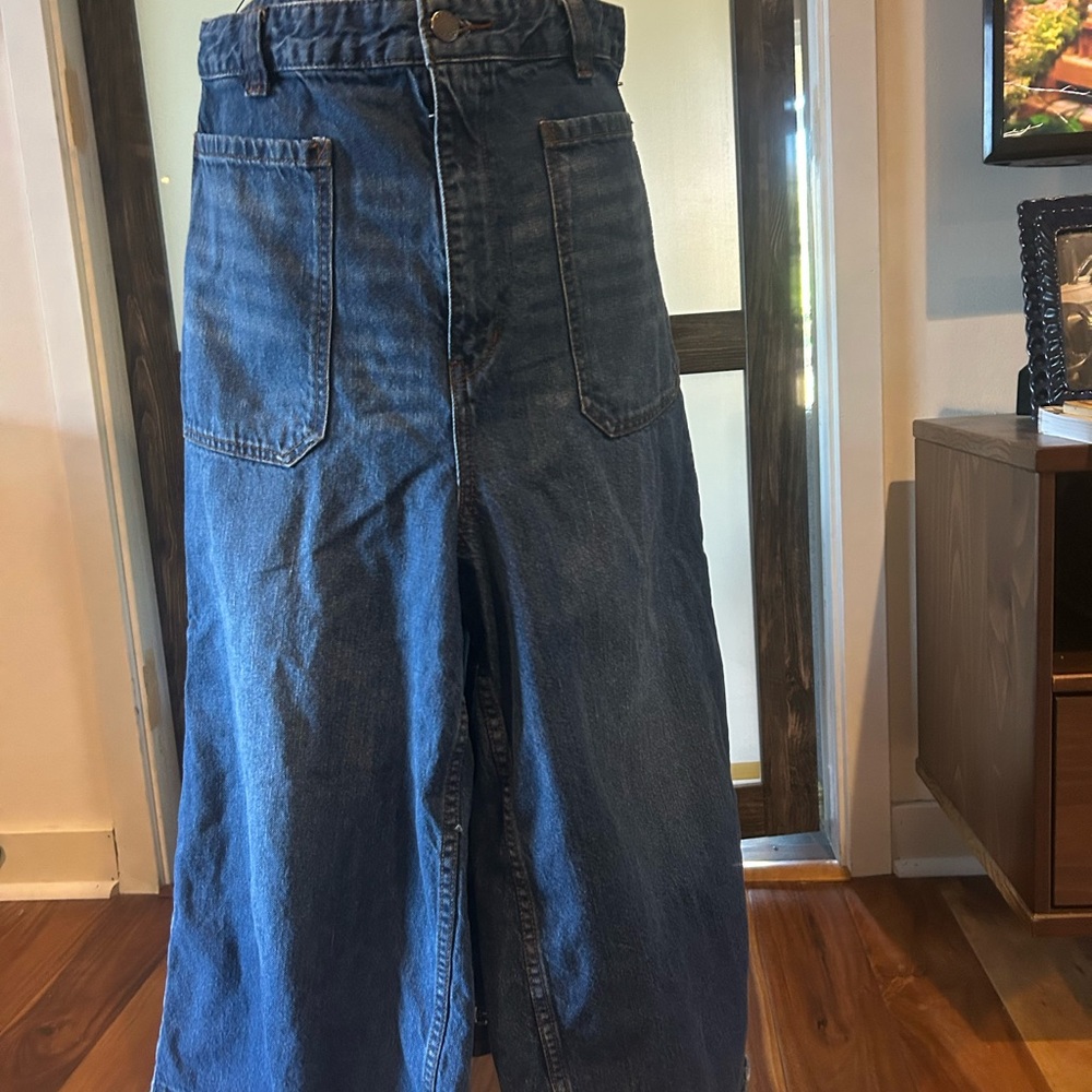 We The Free Men's Relaxed Wide-Leg Dark Blue Denim Jeans